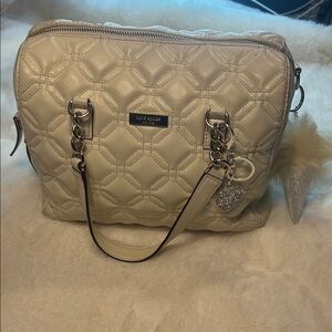 kate spade Quilted Cream Crossbody Satchel with Gold Hardware EUC